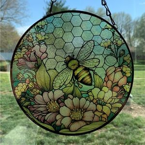 Sublimated Glass Bee Suncatcher